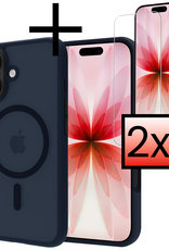 NoXx NoXx iPhone 17 Magsafe Hoesje Donkerblauw Met 2x Screenprotector