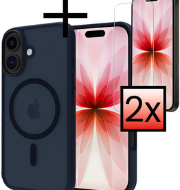 NoXx NoXx iPhone 17 Magsafe Hoesje Donkerblauw Met 2x Screenprotector