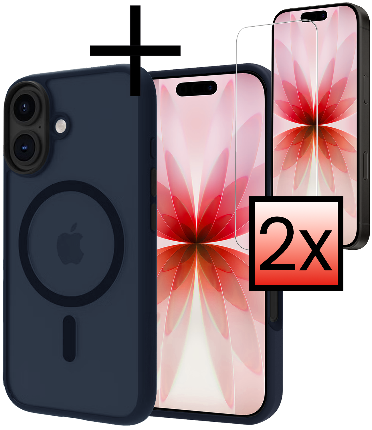 NoXx NoXx iPhone 17 Magsafe Hoesje Donkerblauw Met 2x Screenprotector