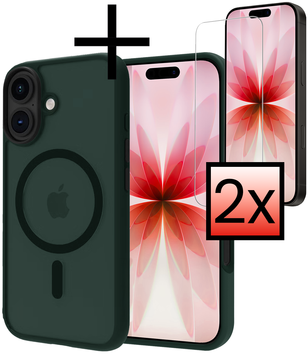 NoXx NoXx iPhone 17 Magsafe Hoesje Donkergroen Met 2x Screenprotector