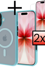 NoXx NoXx iPhone 17 Magsafe Hoesje Lichtblauw Met 2x Screenprotector