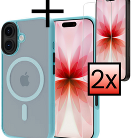 NoXx NoXx iPhone 17 Magsafe Hoesje Lichtblauw Met 2x Screenprotector