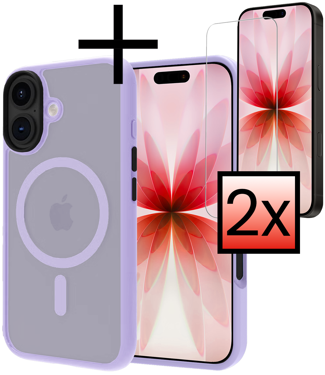 NoXx NoXx iPhone 17 Magsafe Hoesje Lila Met 2x Screenprotector