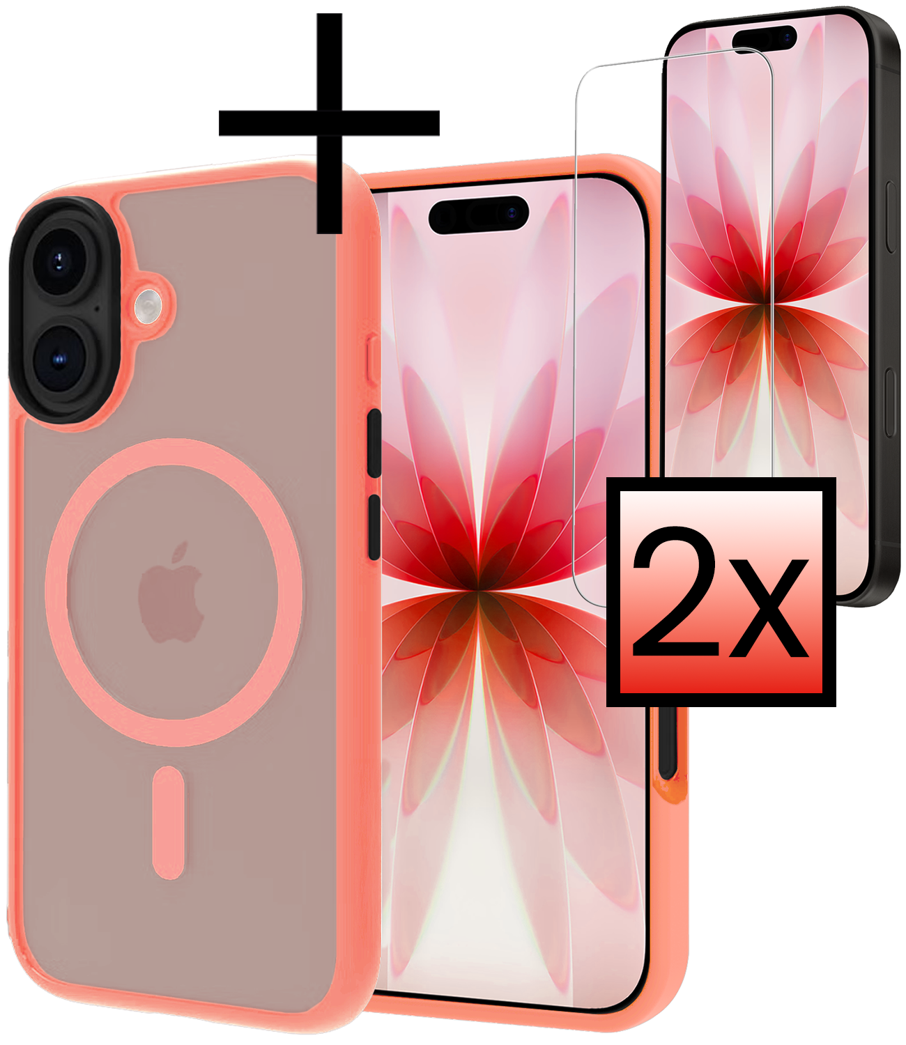 NoXx NoXx iPhone 17 Magsafe Hoesje Perzik Met 2x Screenprotector