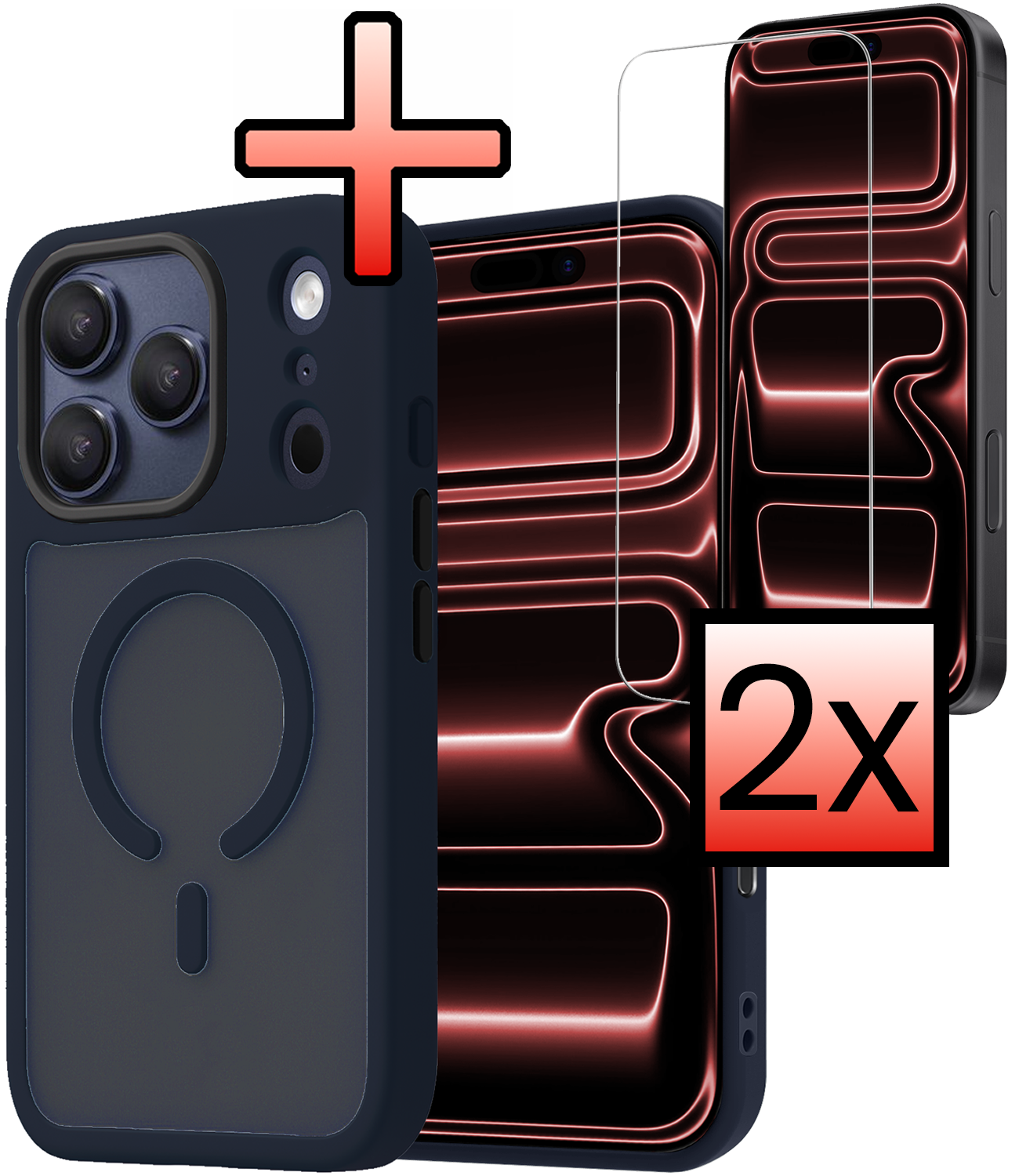 NoXx NoXx iPhone 17 Pro Magsafe Hoesje - Donkerblauw - 2 PACK