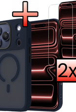 NoXx NoXx iPhone 17 Pro Magsafe Hoesje Donkerblauw Met 2x Screenprotector