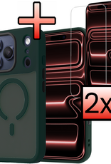 NoXx NoXx iPhone 17 Pro Magsafe Hoesje Donkergroen Met 2x Screenprotector