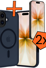 Nomfy Nomfy iPhone 17 Magsafe Hoesje Donkerblauw Met 2x Screenprotector