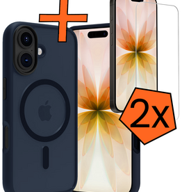 Nomfy Nomfy iPhone 17 Magsafe Hoesje Donkerblauw Met 2x Screenprotector