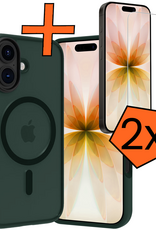 Nomfy Nomfy iPhone 17 Magsafe Hoesje Donkergroen Met 2x Screenprotector