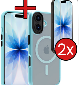 Nomfy Nomfy iPhone 17 Magsafe Hoesje Lichtblauw Met 2x Screenprotector