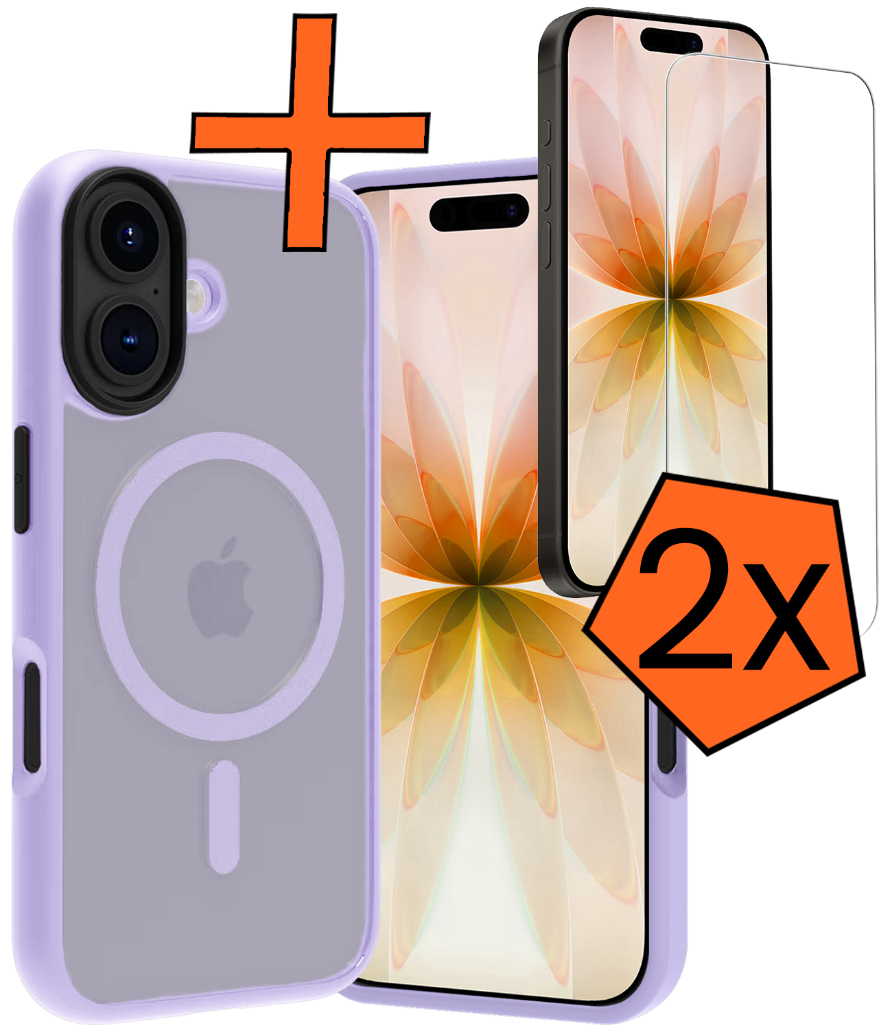 Nomfy Nomfy iPhone 17 Magsafe Hoesje Lila Met 2x Screenprotector