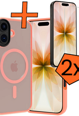 Nomfy Nomfy iPhone 17 Magsafe Hoesje Perzik Met 2x Screenprotector