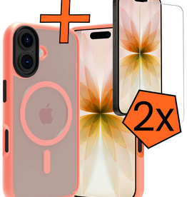 Nomfy Nomfy iPhone 17 Magsafe Hoesje Perzik Met 2x Screenprotector