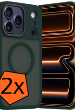 Nomfy Nomfy iPhone 17 Pro Magsafe Hoesje - Donkergroen - 2 PACK