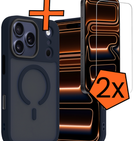 Nomfy Nomfy iPhone 17 Pro Magsafe Hoesje Donkerblauw Met 2x Screenprotector