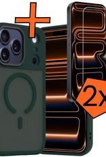 Nomfy Nomfy iPhone 17 Pro Magsafe Hoesje Donkergroen Met 2x Screenprotector