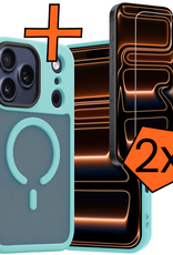 Nomfy Nomfy iPhone 17 Pro Magsafe Hoesje Lichtblauw Met 2x Screenprotector