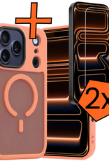 Nomfy Nomfy iPhone 17 Pro Magsafe Hoesje Perzik Met 2x Screenprotector