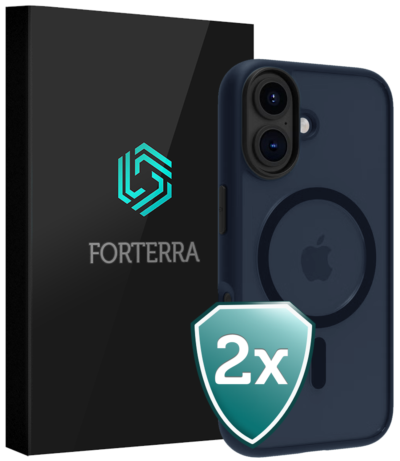 Forterra Forterra iPhone 17 Magsafe Hoesje - Donkerblauw - 2 PACK