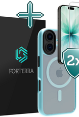 Forterra Forterra iPhone 17 Magsafe Hoesje Lichtblauw Met 2x Screenprotector