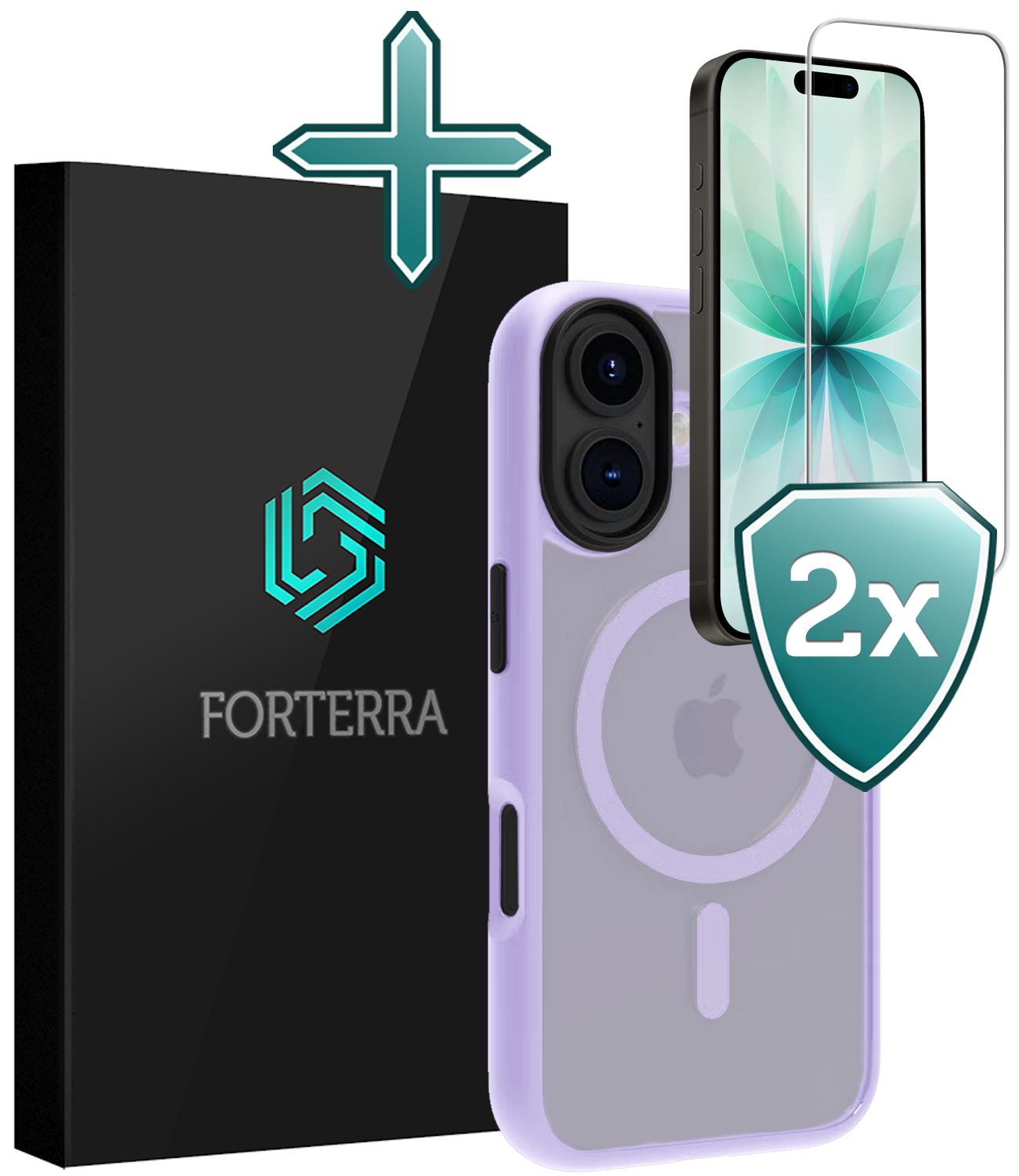Forterra Forterra iPhone 17 Magsafe Hoesje Lila Met 2x Screenprotector