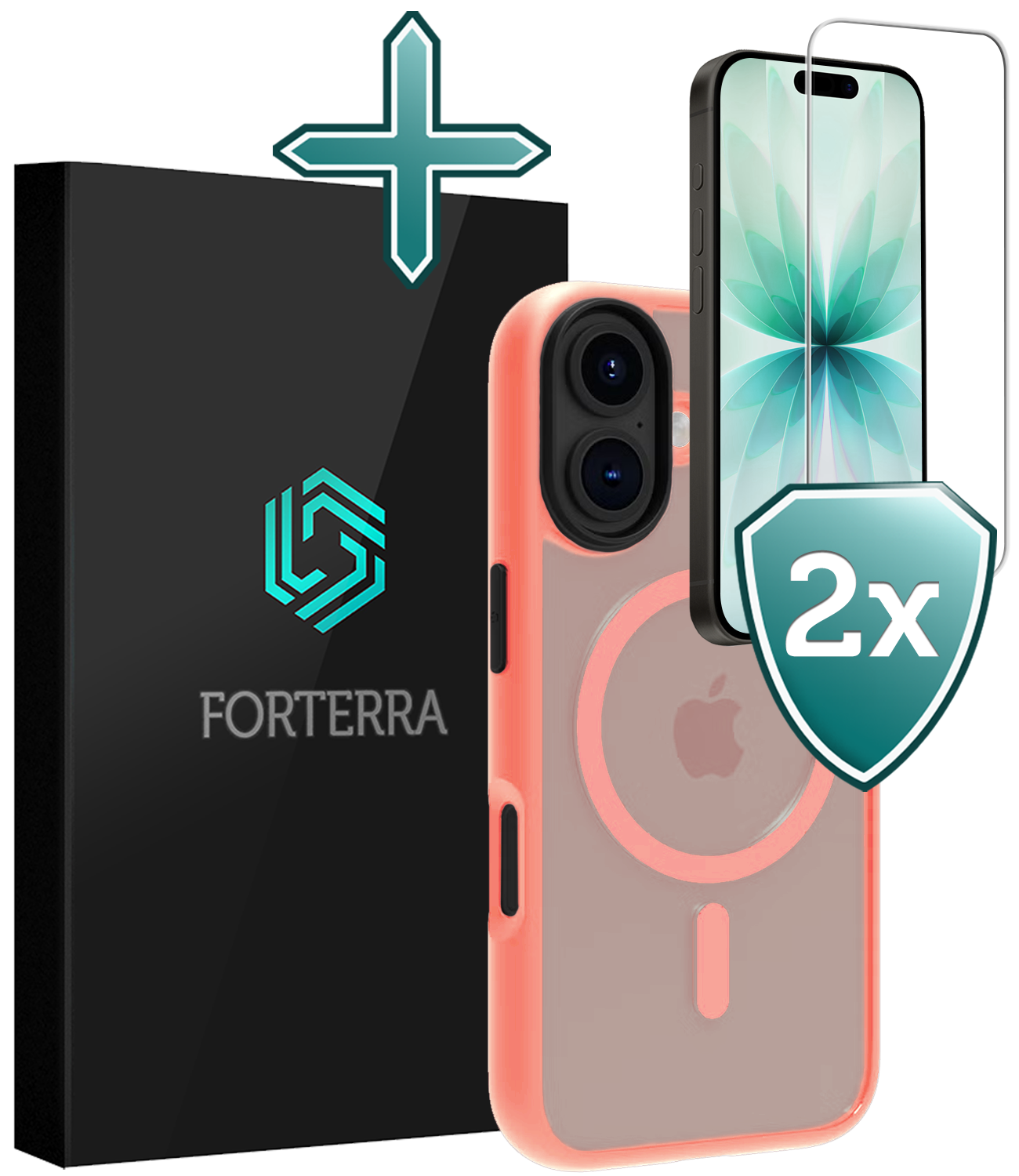 Forterra Forterra iPhone 17 Magsafe Hoesje Perzik Met 2x Screenprotector