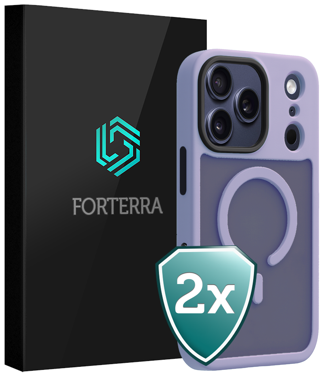 Forterra Forterra iPhone 17 Pro Magsafe Hoesje - Lila - 2 PACK