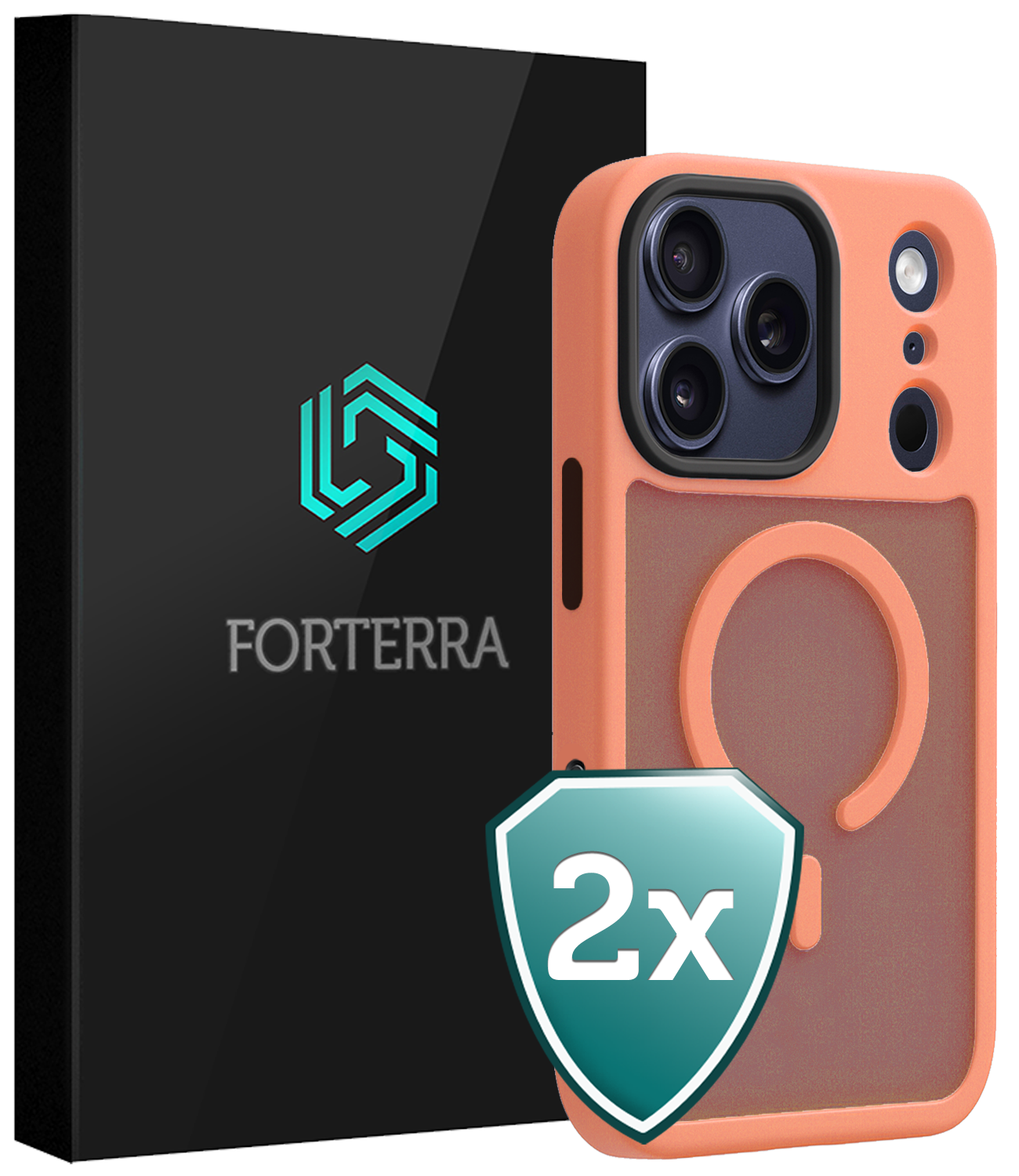 Forterra Forterra iPhone 17 Pro Magsafe Hoesje - Perzik - 2 PACK