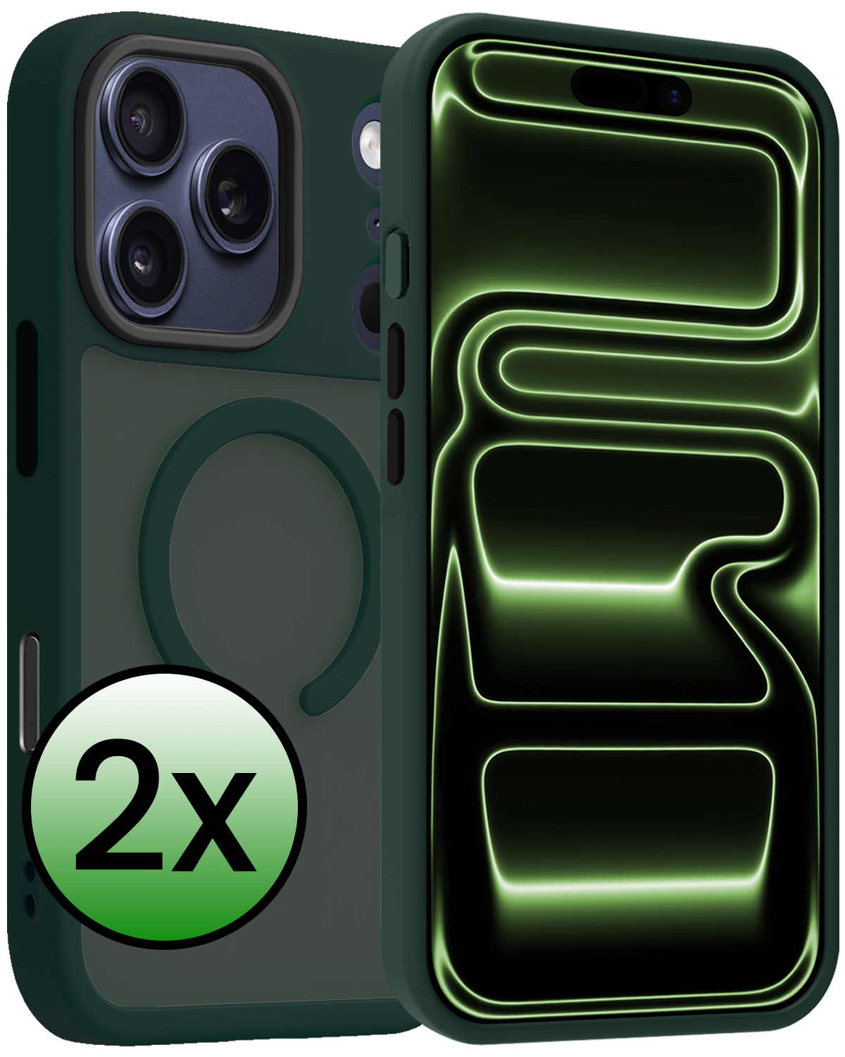 BASEY. BASEY. iPhone 17 Pro Max Magsafe Hoesje - Donkergroen - 2 PACK