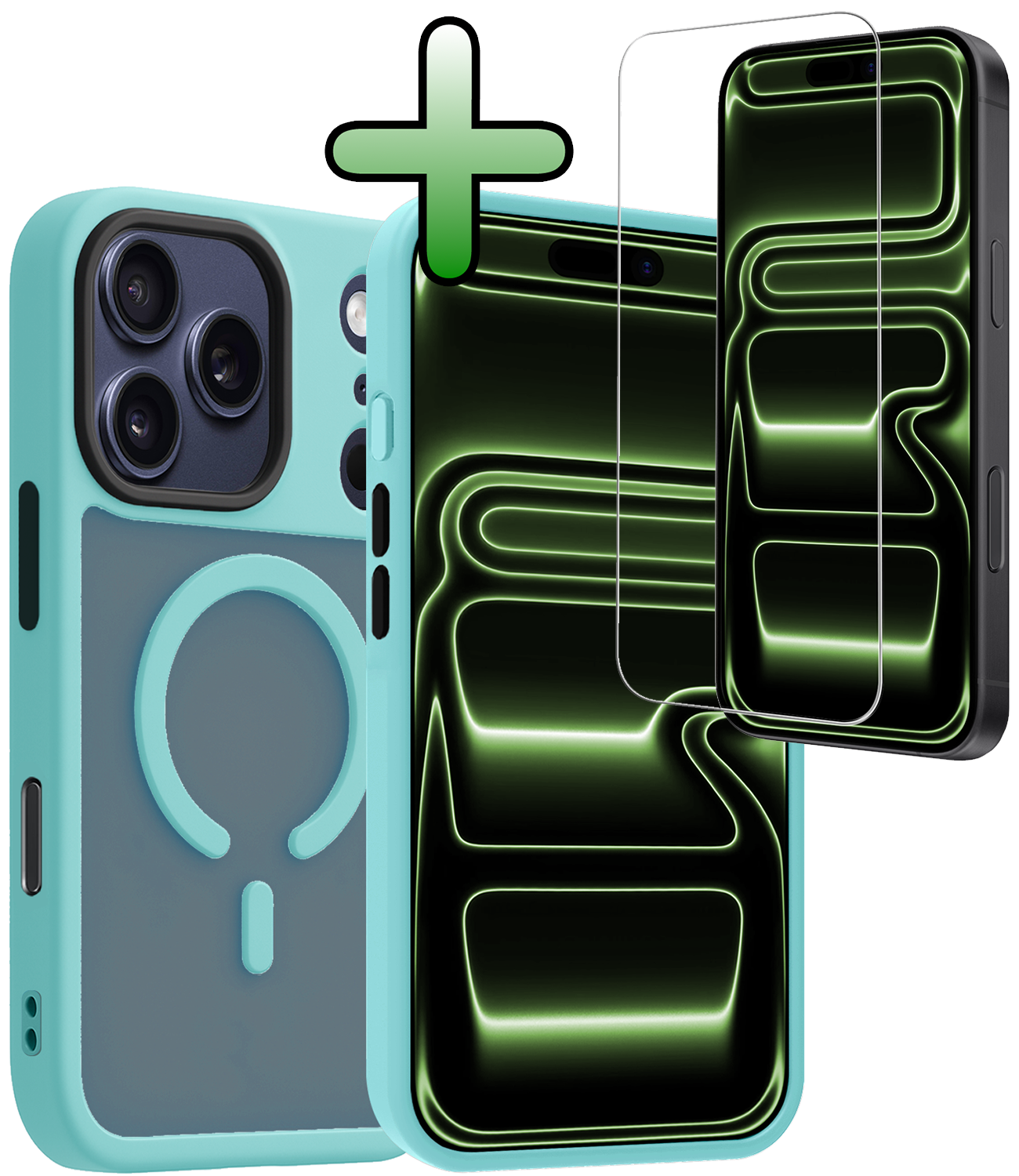 BASEY. BASEY. iPhone 17 Pro Max Magsafe Hoesje Lichtblauw Met Screenprotector