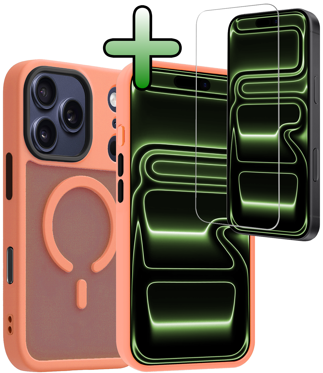 BASEY. BASEY. iPhone 17 Pro Max Magsafe Hoesje Perzik Met Screenprotector