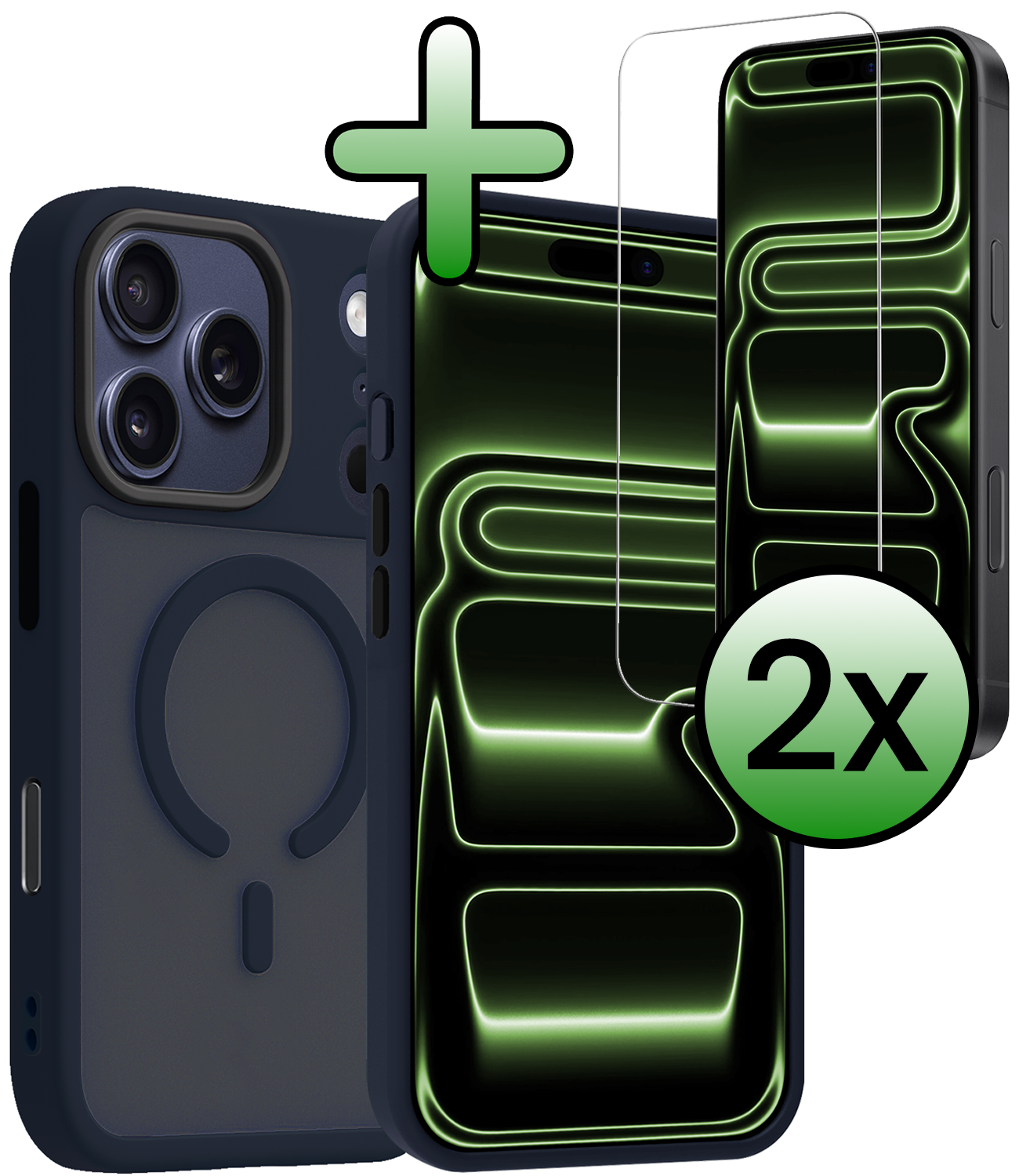 BASEY. BASEY. iPhone 17 Pro Max Magsafe Hoesje Donkerblauw Met 2x Screenprotector