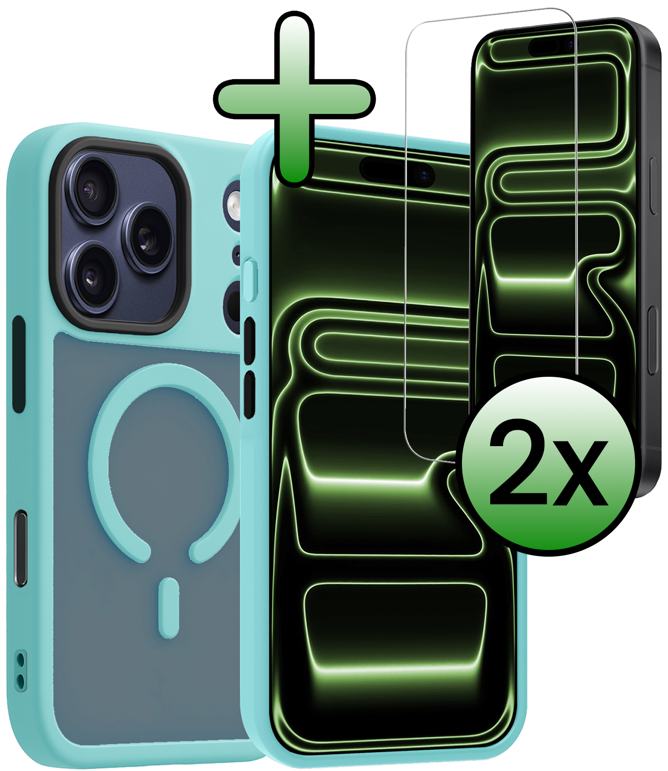 BASEY. BASEY. iPhone 17 Pro Max Magsafe Hoesje Lichtblauw Met 2x Screenprotector