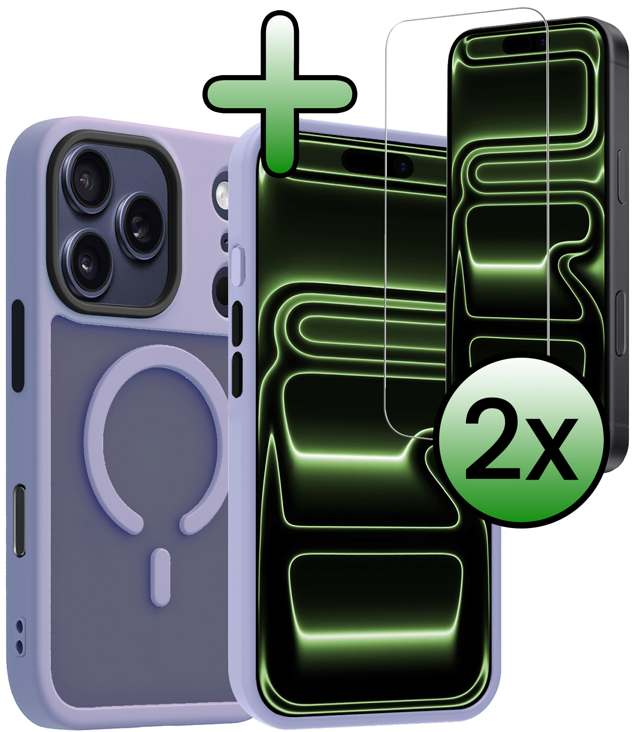 BASEY. BASEY. iPhone 17 Pro Max Magsafe Hoesje Lila Met 2x Screenprotector