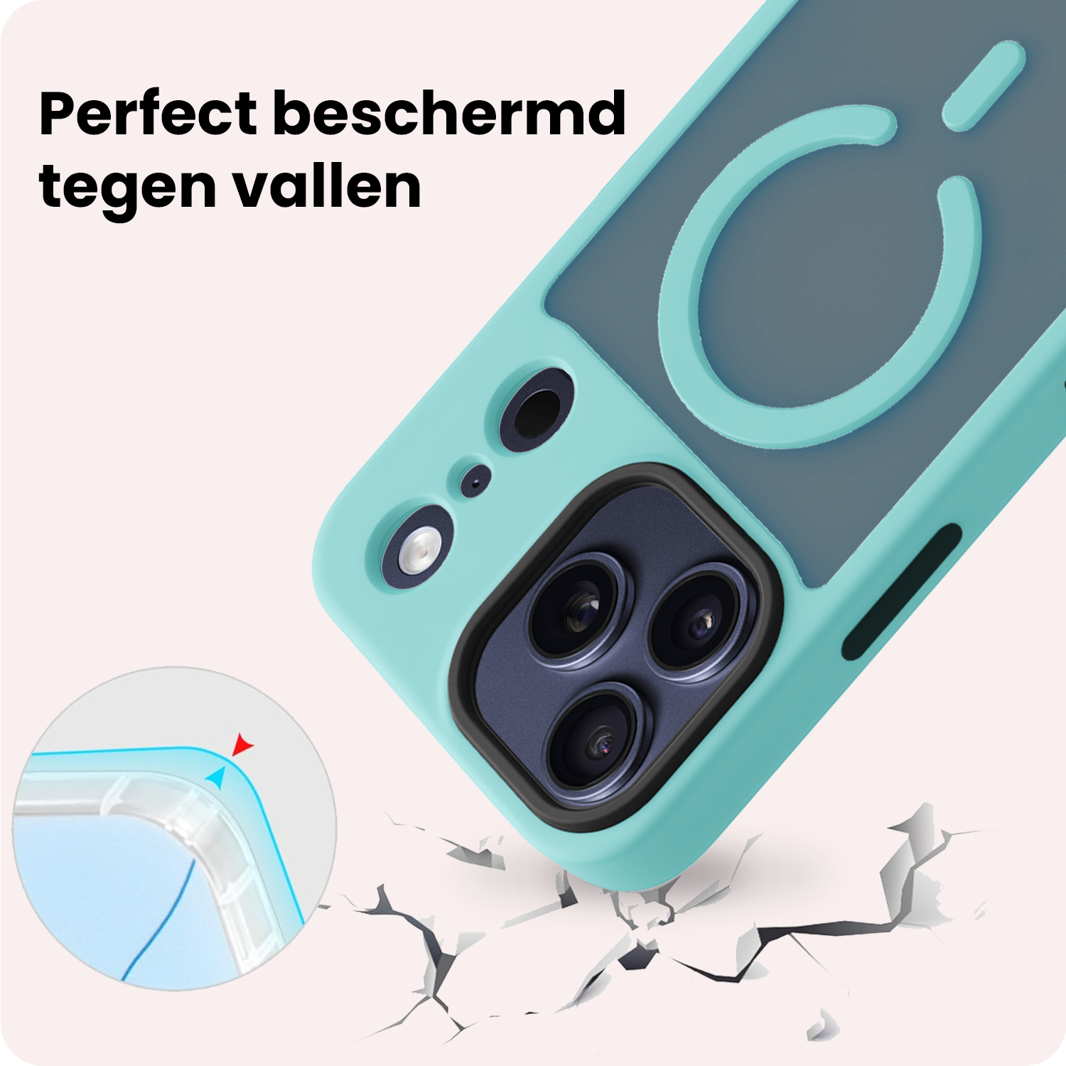 NoXx NoXx iPhone 17 Pro Max Magsafe Hoesje - Lichtblauw