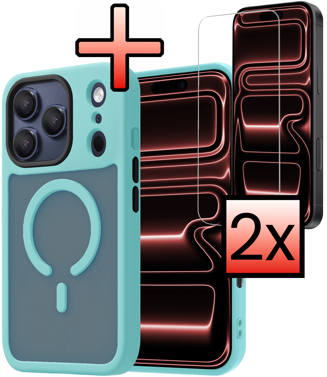 NoXx NoXx iPhone 17 Pro Max Magsafe Hoesje - Lichtblauw - 2 PACK