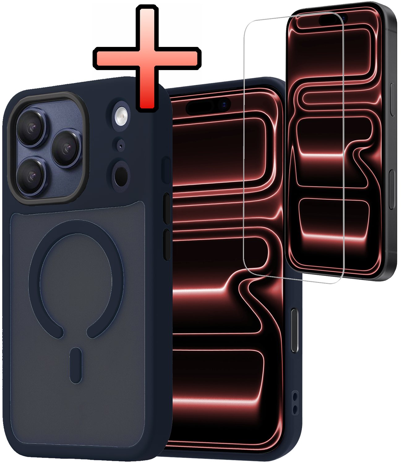 NoXx NoXx iPhone 17 Pro Max Magsafe Hoesje Donkerblauw Met Screenprotector