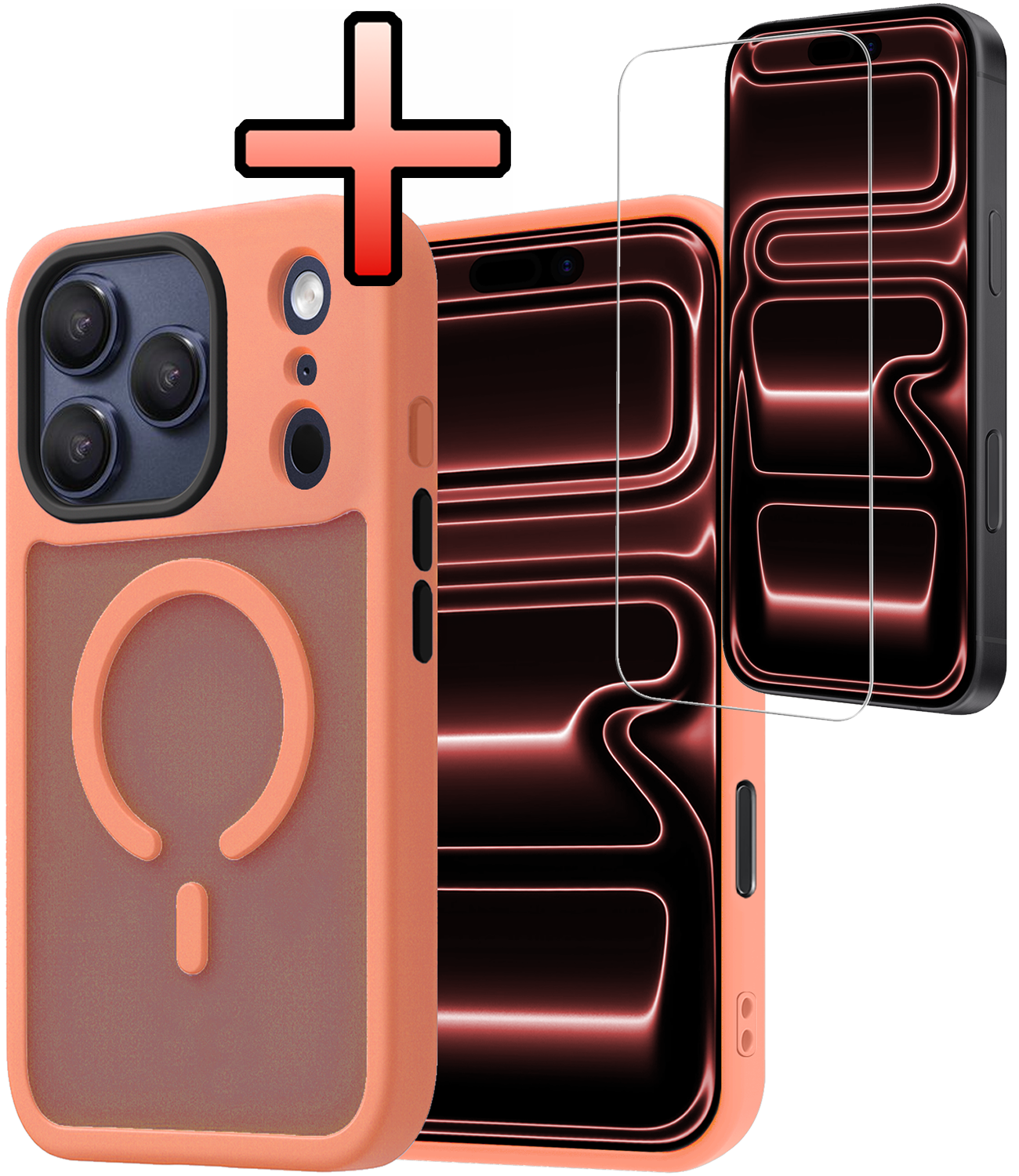 NoXx NoXx iPhone 17 Pro Max Magsafe Hoesje Perzik Met Screenprotector