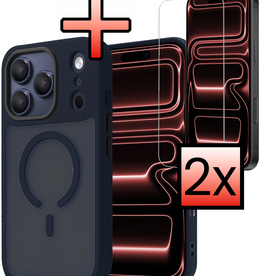 NoXx NoXx iPhone 17 Pro Max Magsafe Hoesje Donkerblauw Met 2x Screenprotector