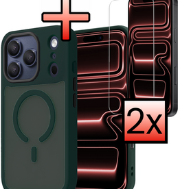 NoXx NoXx iPhone 17 Pro Max Magsafe Hoesje Donkergroen Met 2x Screenprotector