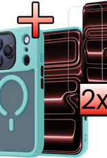 NoXx NoXx iPhone 17 Pro Max Magsafe Hoesje Lichtblauw Met 2x Screenprotector