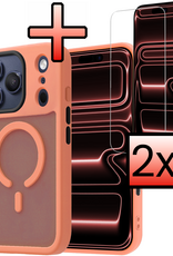 NoXx NoXx iPhone 17 Pro Max Magsafe Hoesje Perzik Met 2x Screenprotector