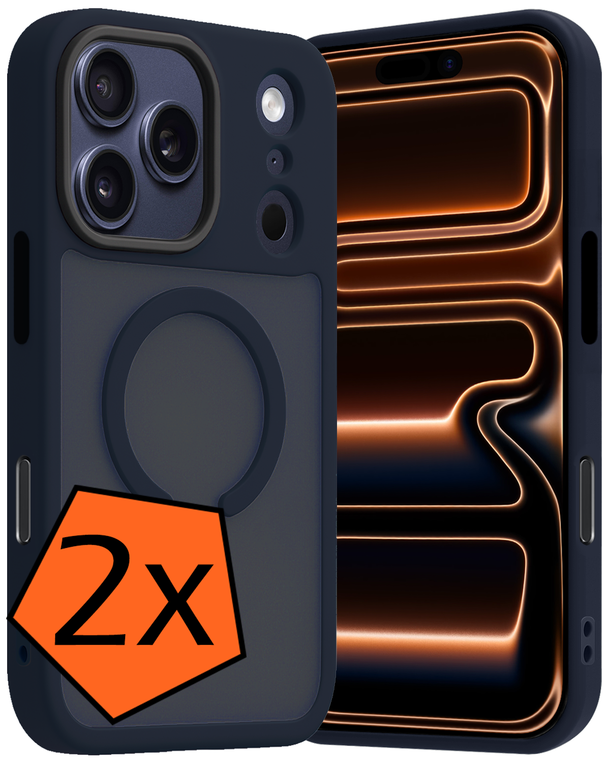 Nomfy Nomfy iPhone 17 Pro Max Magsafe Hoesje - Donkerblauw - 2 PACK