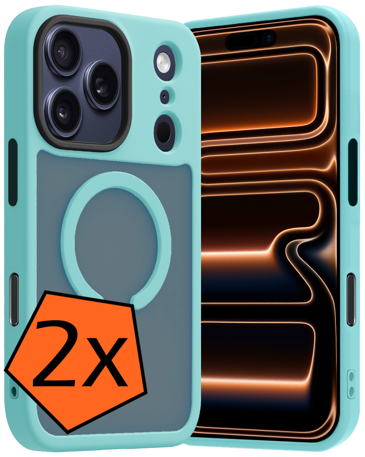 Nomfy Nomfy iPhone 17 Pro Max Magsafe Hoesje - Lichtblauw - 2 PACK