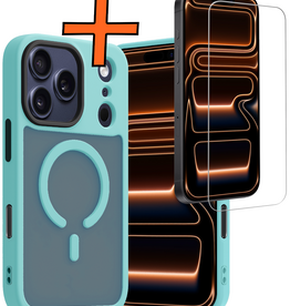 Nomfy Nomfy iPhone 17 Pro Max Magsafe Hoesje Lichtblauw Met Screenprotector