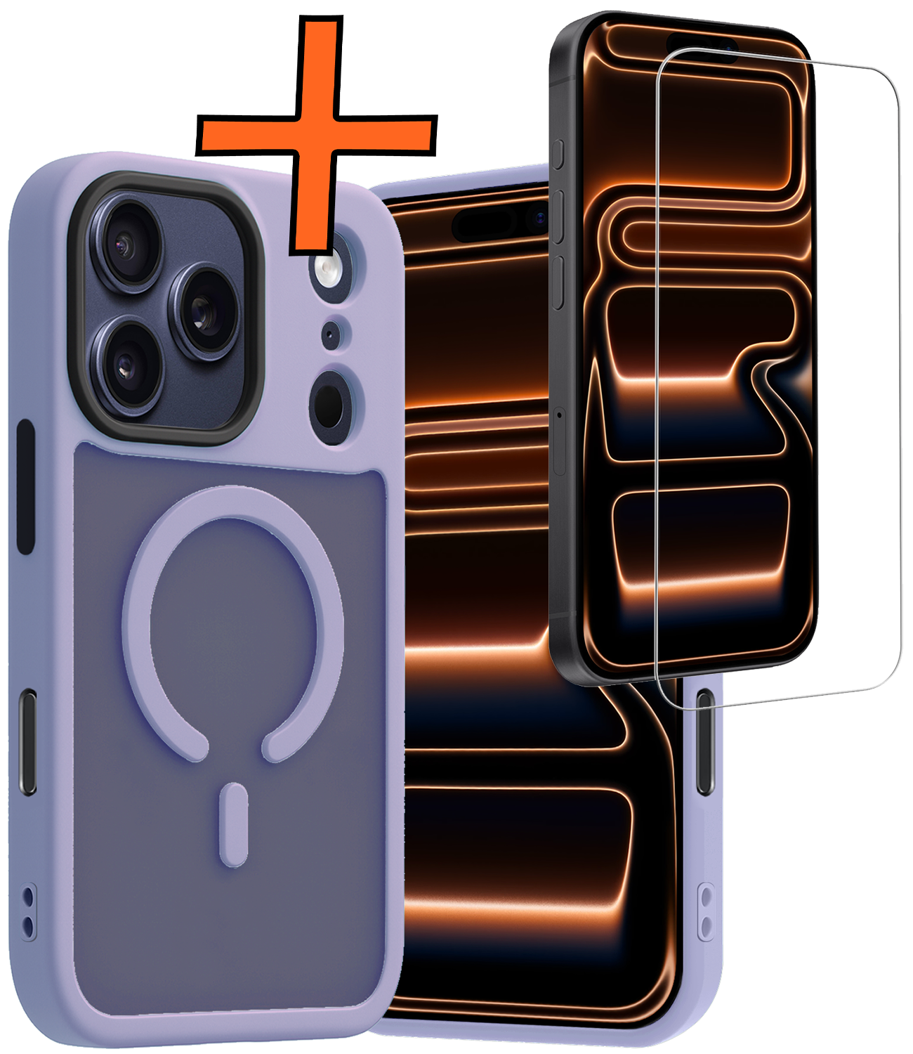 Nomfy Nomfy iPhone 17 Pro Max Magsafe Hoesje Lila Met Screenprotector