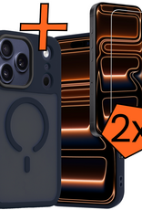 Nomfy Nomfy iPhone 17 Pro Max Magsafe Hoesje Donkerblauw Met 2x Screenprotector