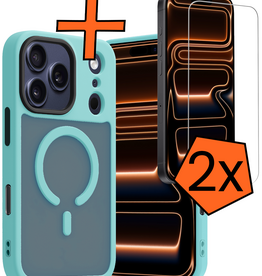 Nomfy Nomfy iPhone 17 Pro Max Magsafe Hoesje Lichtblauw Met 2x Screenprotector