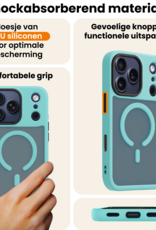 Nomfy Nomfy iPhone 17 Pro Max Magsafe Hoesje Lichtblauw Met 2x Screenprotector